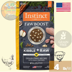 Instinct本能 raw BOOST 4 LB生肉 雞肉無穀物配方狗糧