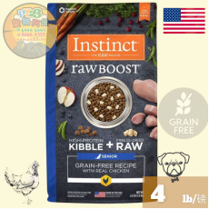 Instinct本能 raw BOOST 4 LB生肉 老犬 雞肉無穀物配方狗糧