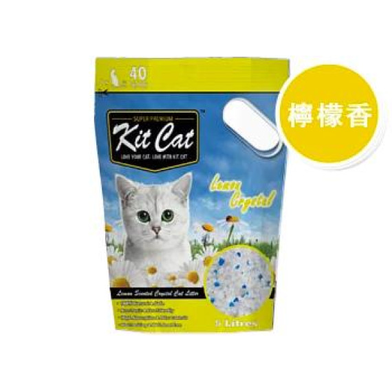 Kit Cat 高品質消臭 水晶貓砂 檸檬香味5L