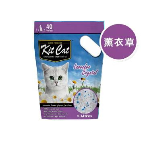 Kit Cat 高品質消臭 水晶貓砂 薰衣草味5L