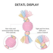 糖果色綿花繩子橡橡膠磨牙咬咬玩具