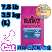 RAWZ 全貓 雞肉 三文魚 白肉魚配方脫水糧 7.8 LB