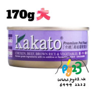 Kakato 雞肉 牛肉 糙米 蔬菜貓狗罐頭 170G(大)