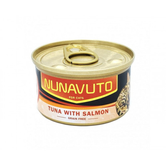 NUNAVUTO 無穀物吞拿魚伴三文魚 貓罐頭 GRAIN FREE TUNA WITH SALMON 80G NU04