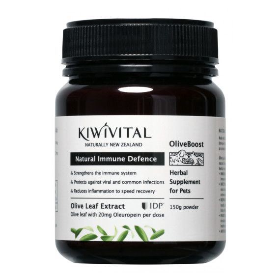 Kiwivital - 紐西蘭寵物橄欖葉草療 150克 強化免疫氣管．護心抗糖．擊退「菌癬蟲毒」感染 