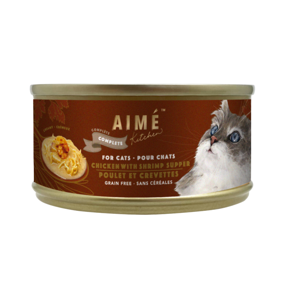  AIME KITCHEN 幼滑雞肉煮鮮蝦  (啡色) 75g