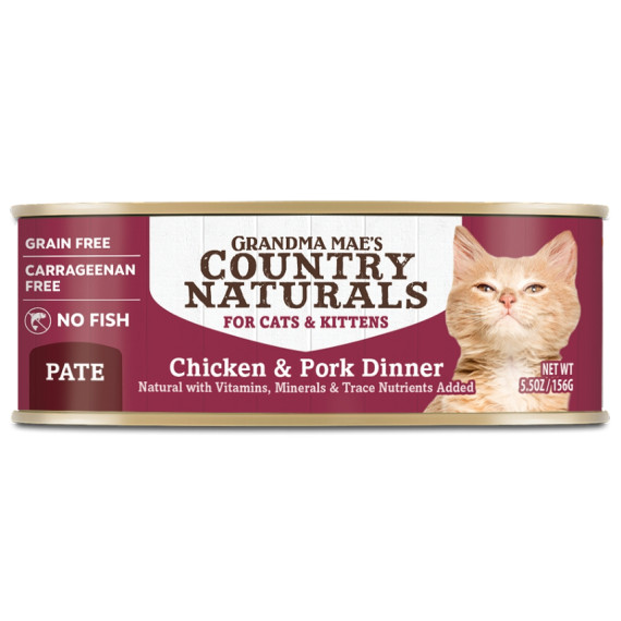 COUNTRY NATURALS 雞肉豚肉滋味肉泥配方貓罐頭 5.5oz(大)(主) Chicken & Pork Dinner