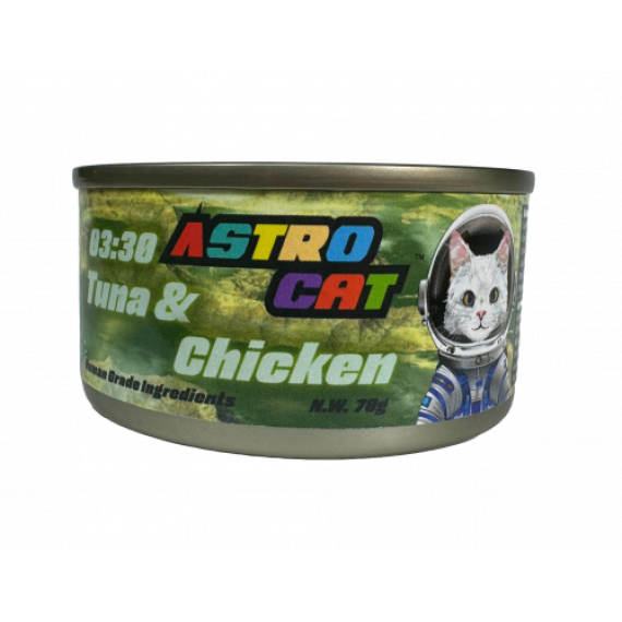 ASTRO CAT 無穀物肉絲湯罐 03:30 TUNA & CHICKEN 雞肉+吞拿魚70G