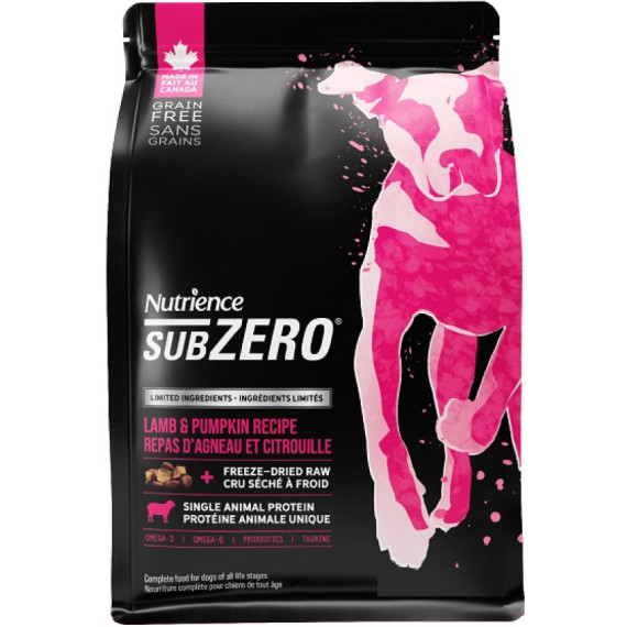 Nutrience紐翠斯 sub ZERO 全犬 羊肉  南瓜 凍乾脫水無穀物配方狗糧 1.8 KG/4 LB